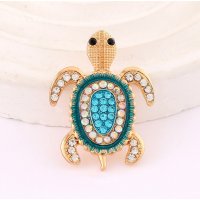 XSB206 - Colorful Gemstone Tortise Saree Brooch